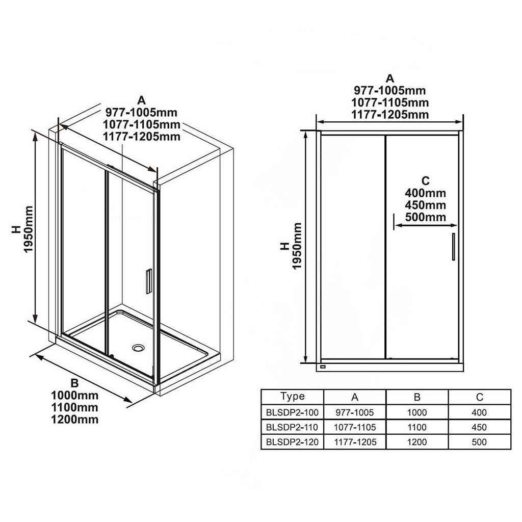 Душевая дверь в нишу Ravak BLIX SLIM BLSDP2-120 X0PMG0C00Z1 120x195 см профиль Хром (93844) - фото 2 Душевая дверь в нишу Ravak BLIX SLIM BLSDP2-120 X0PMG0C00Z1 120x195 см профиль Хром (93844) - фото 2