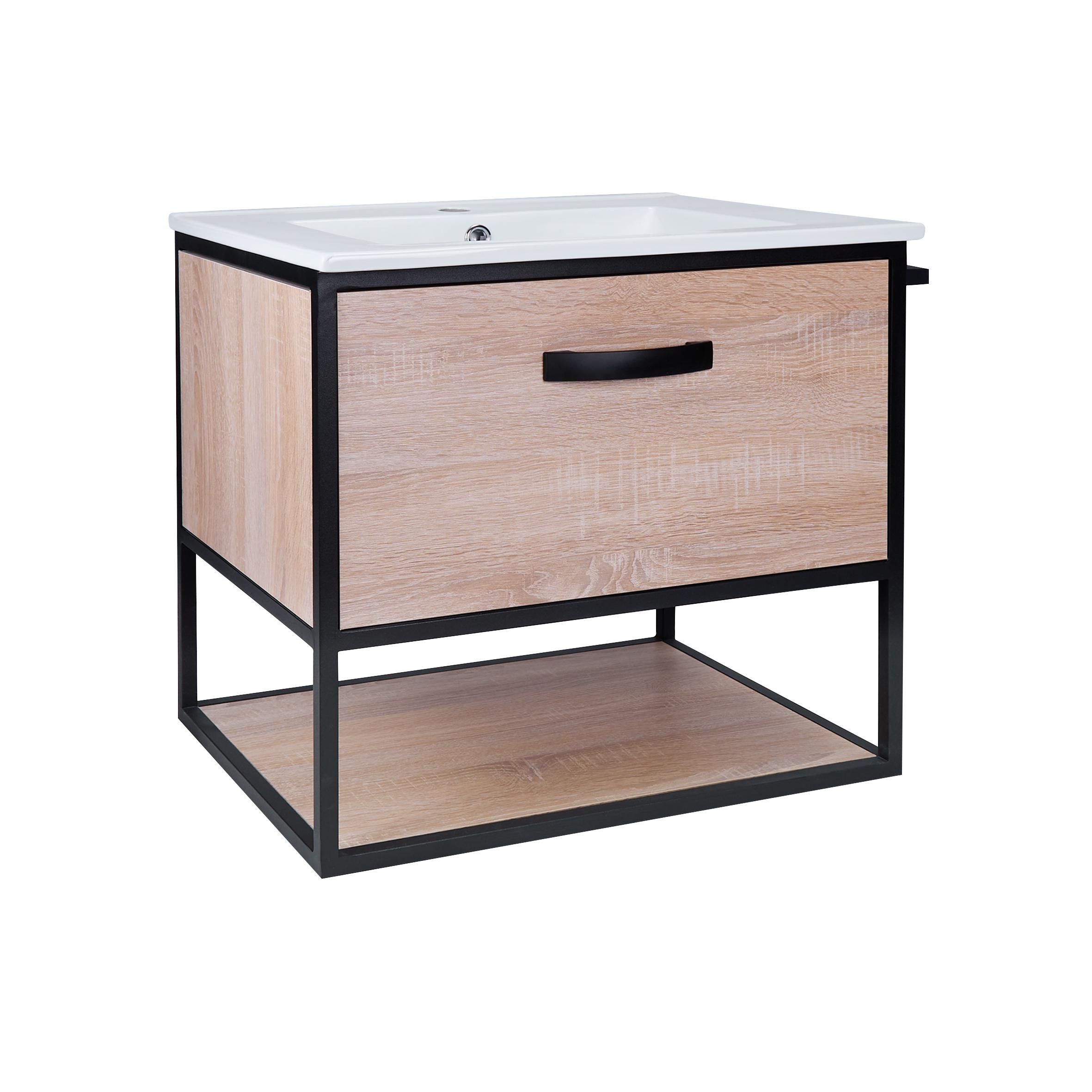 Тумба с умывальником подвесная Q-tap Taurus QT2472TPT603WO 66x58x47 см Бежевый (112306)