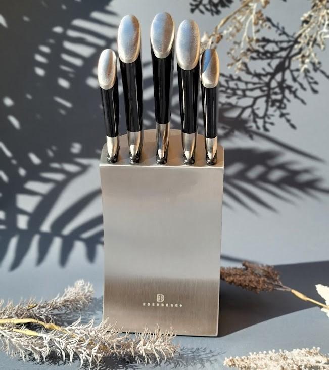 Набор ножей Edenberg EB-11002 из нержавеющей стали на подставке 6 пр. Black (EB-11002-2)