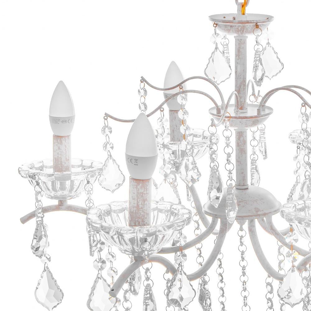 Люстра свічка підвісна прованс кришталева Brille BCL-682S/6 E14 WH / G - фото 2