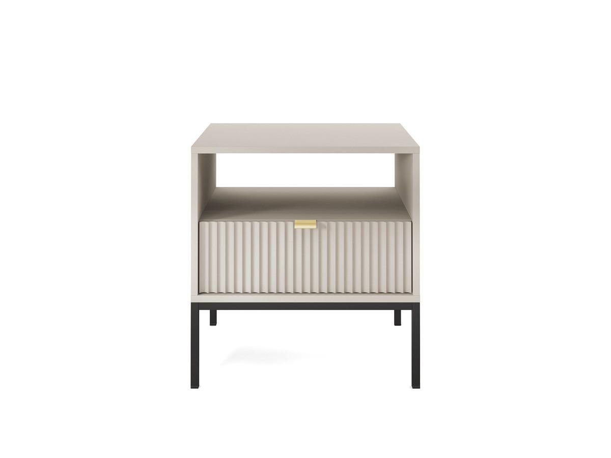 Тумба прикроватная Perfect Home Nova S54 с 1 ящиком и черными ножками Кашемир (PFH-091256) - фото 4