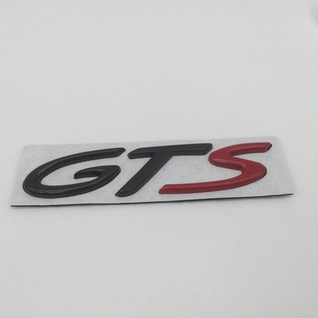 Эмблема надпись GTS металл Черный/Красный глянцевый Porsche (1729806164)