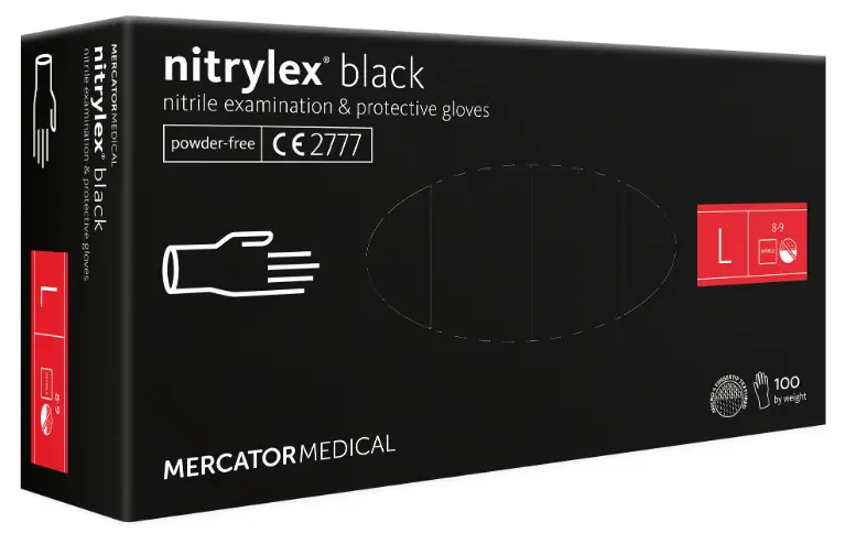 Нітрилові рукавички Nitrylex Black L 100 шт.