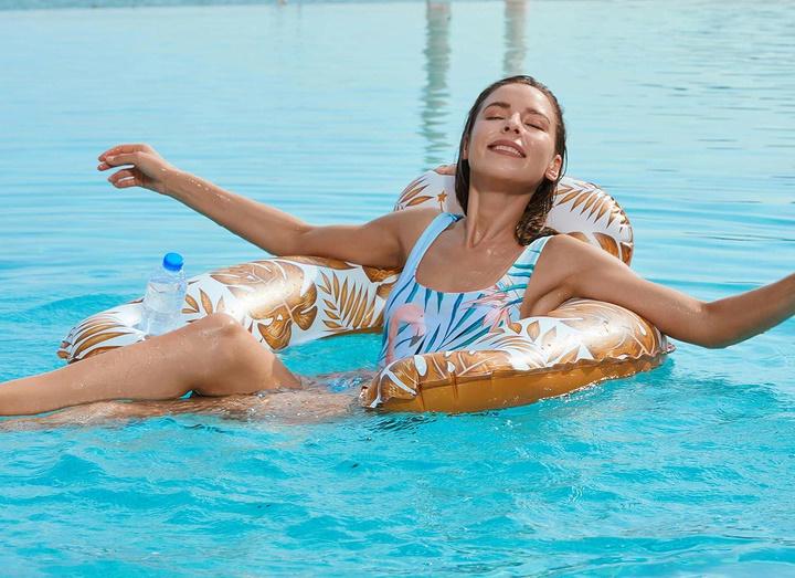 Надувное кресло плавающее Sloosh с поддержкой спины и подлокотниками Оранжевый - фото 3 Надувное кресло плавающее Sloosh с поддержкой спины и подлокотниками Оранжевый - фото 3