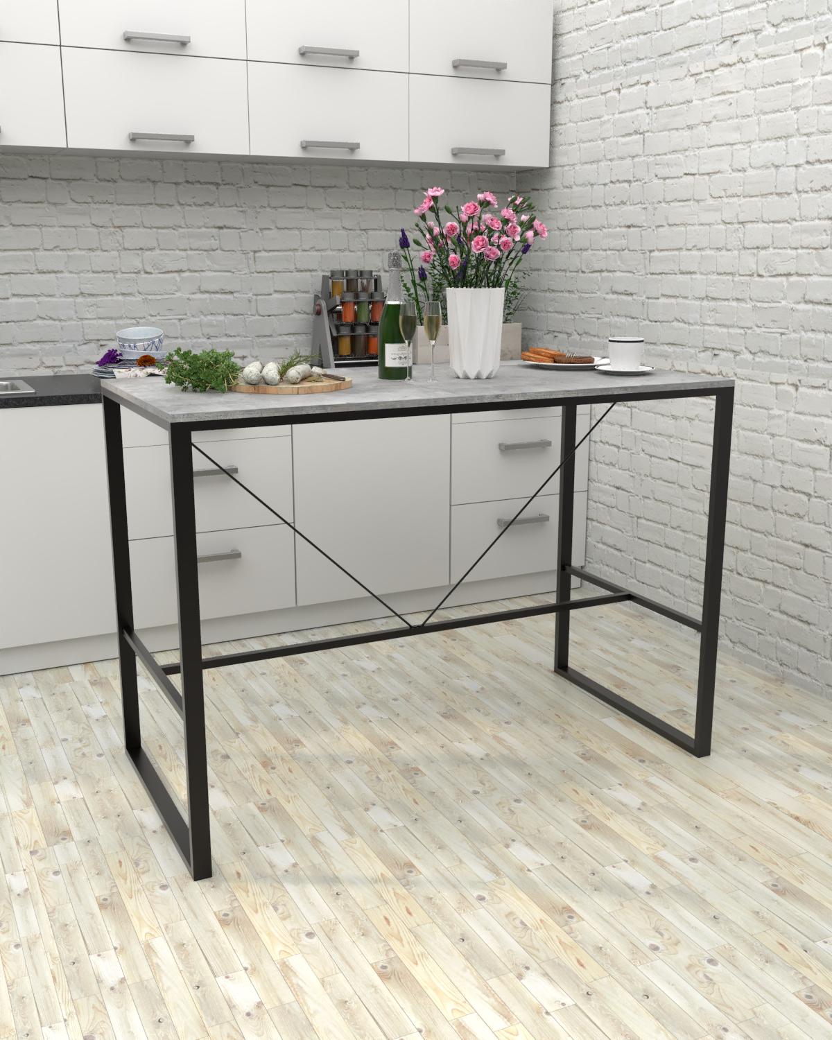 Барний стіл EcoLoft Вертон DSP-1469-10 в стилі лофт Бетон Міленіум (35281731)