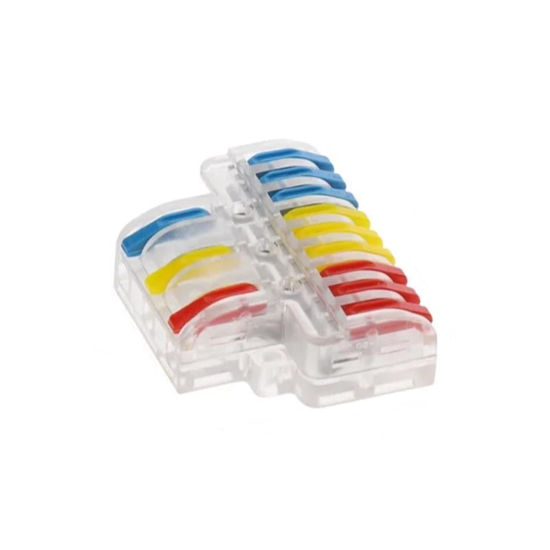 Клемма разветвляющая Tactix 0,08-4 мм2 35А 1-3+1-3+1-3 одинарная 40х48,5х14,5 мм крепеж 3,1 мм Разноцветный (LT-933T)