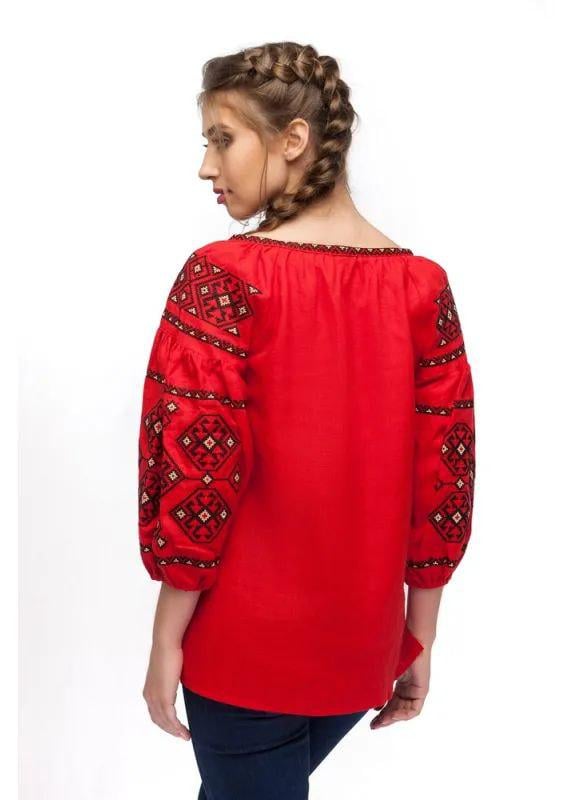 Вышиванка женская р. 48 Красный (676) - фото 2