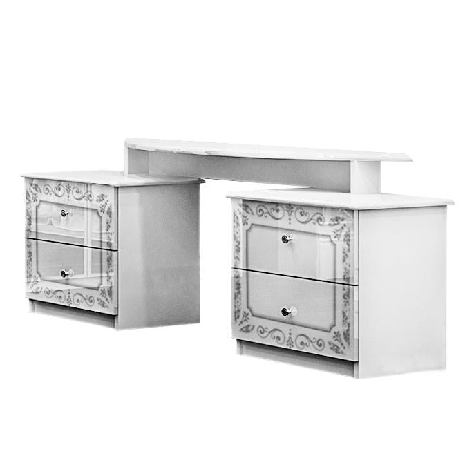 Туалетный столик MiroMark 4Ш Луиза Белый глянец (LZ-74-WB)