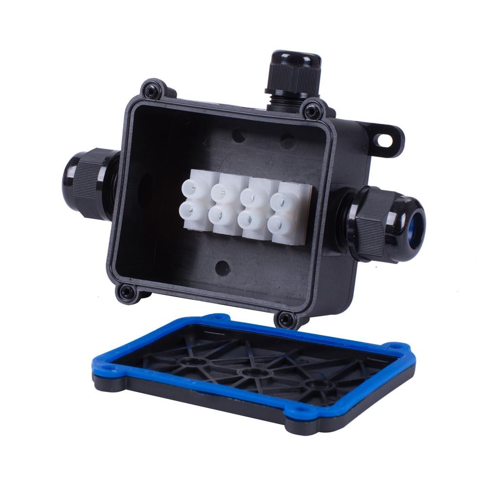 Розподільча коробка E.NEXT e.wdb.cnp725.3t зовнішня 138х98х42 мм 3 герметичні вводи з клемником 4x2,5 мм2 IP68 PA (s071003) - фото 6 Розподільча коробка E.NEXT e.wdb.cnp725.3t зовнішня 138х98х42 мм 3 герметичні вводи з клемником 4x2,5 мм2 IP68 PA (s071003) - фото 6