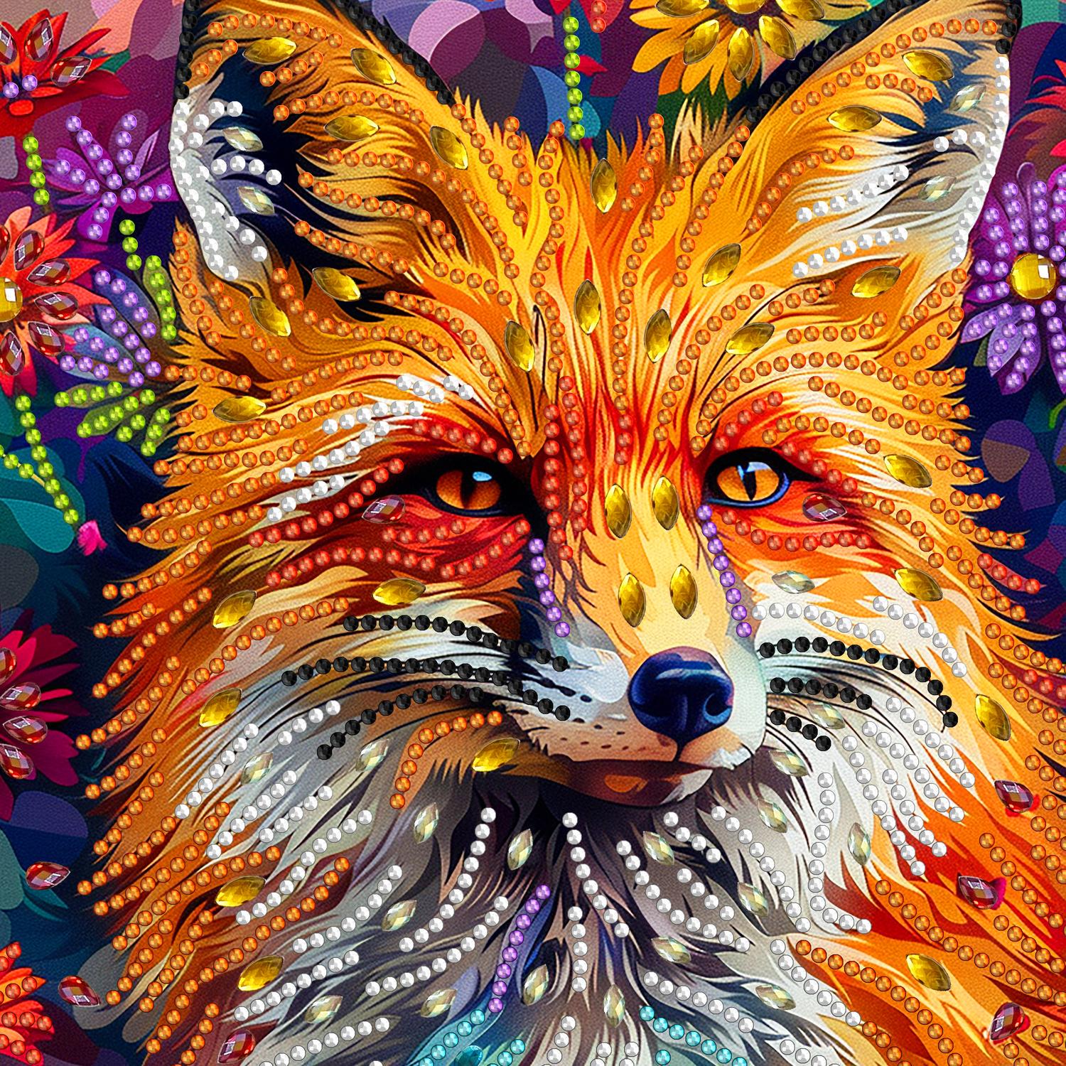 Алмазная мозаика Brushme Лис в цветах 25x25 см (BH036)