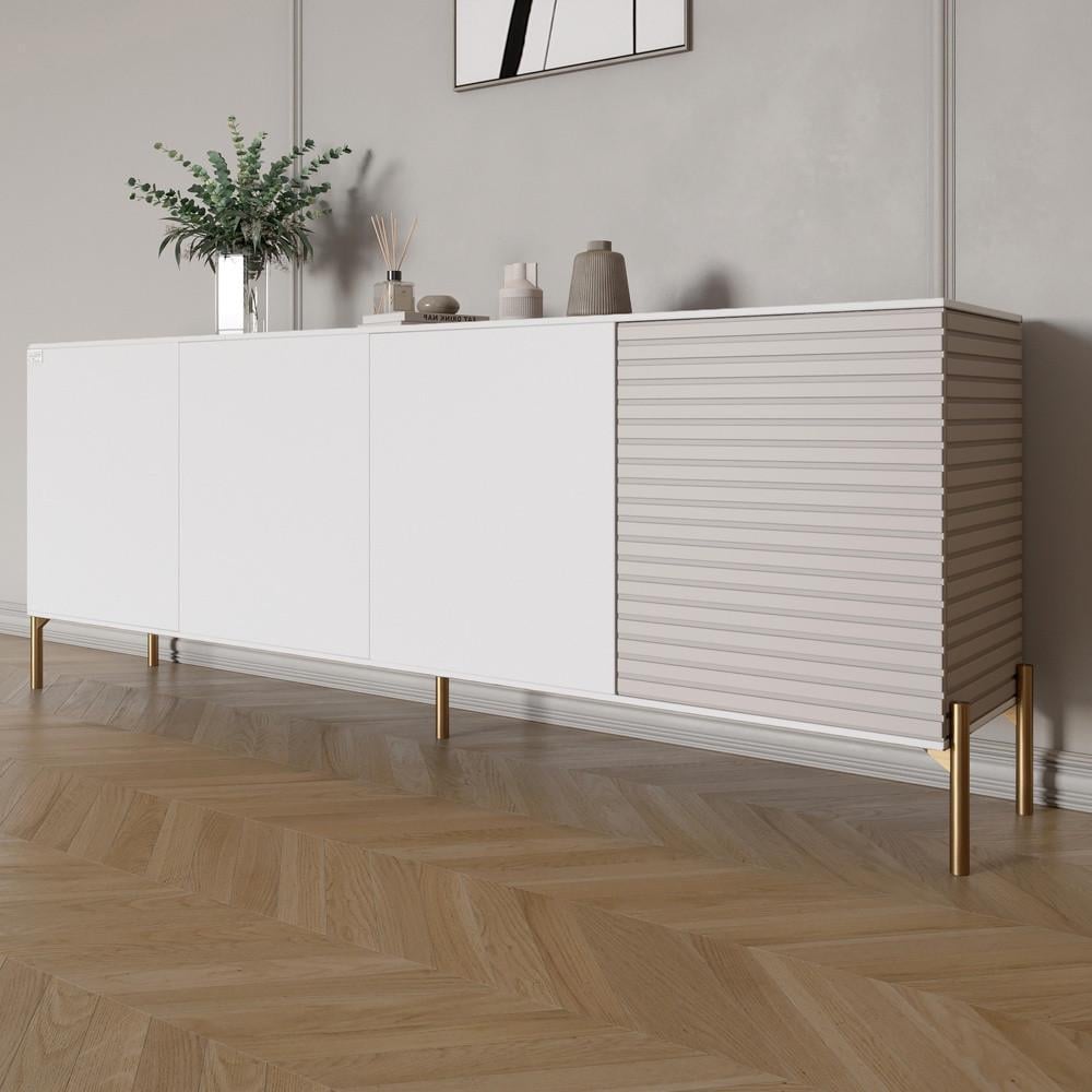 Комод на золотых металлических ножках Lion Грей 204x38x76,5 см Нимфея Альба белый/Кашемир (Lion-042642) Комод на золотых металлических ножках Lion Грей 204x38x76,5 см Нимфея Альба белый/Кашемир (Lion-042642)