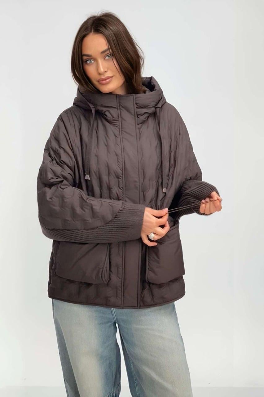 Куртка-автоледи женская oversize S Шоколадный (33242867)