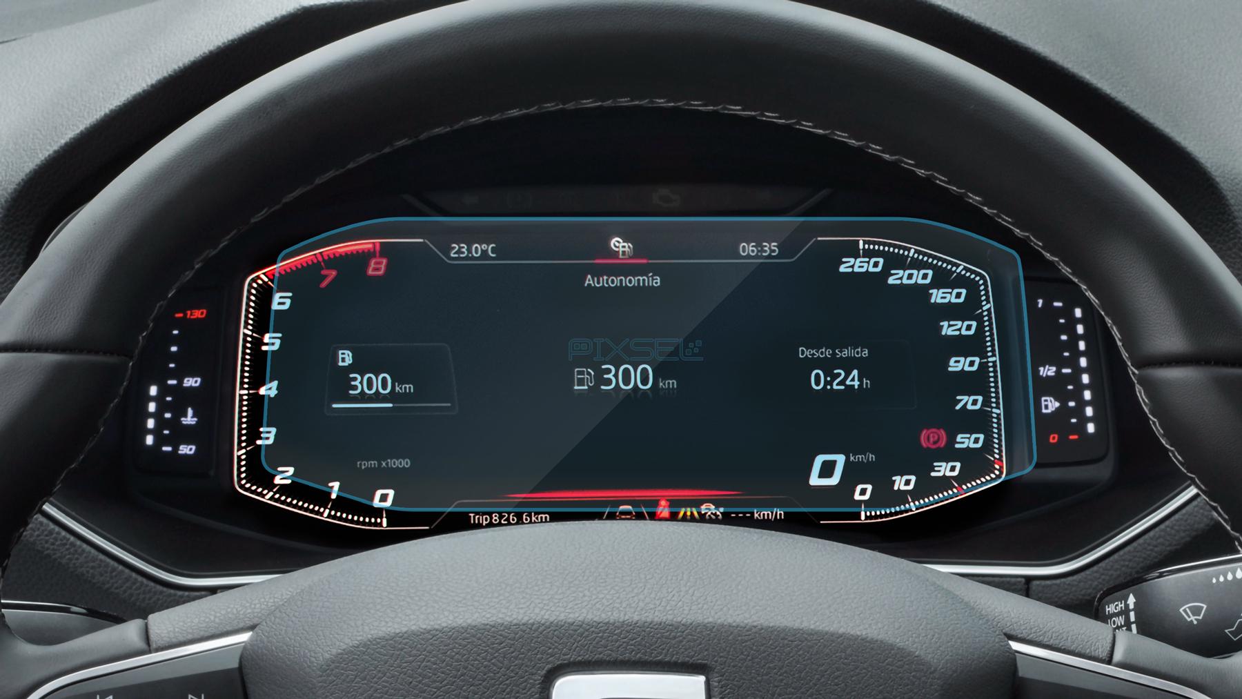 Стекло защитное Pixsel гибридный глянец на приборную панель SEAT TARRACO 9,9“ 2018