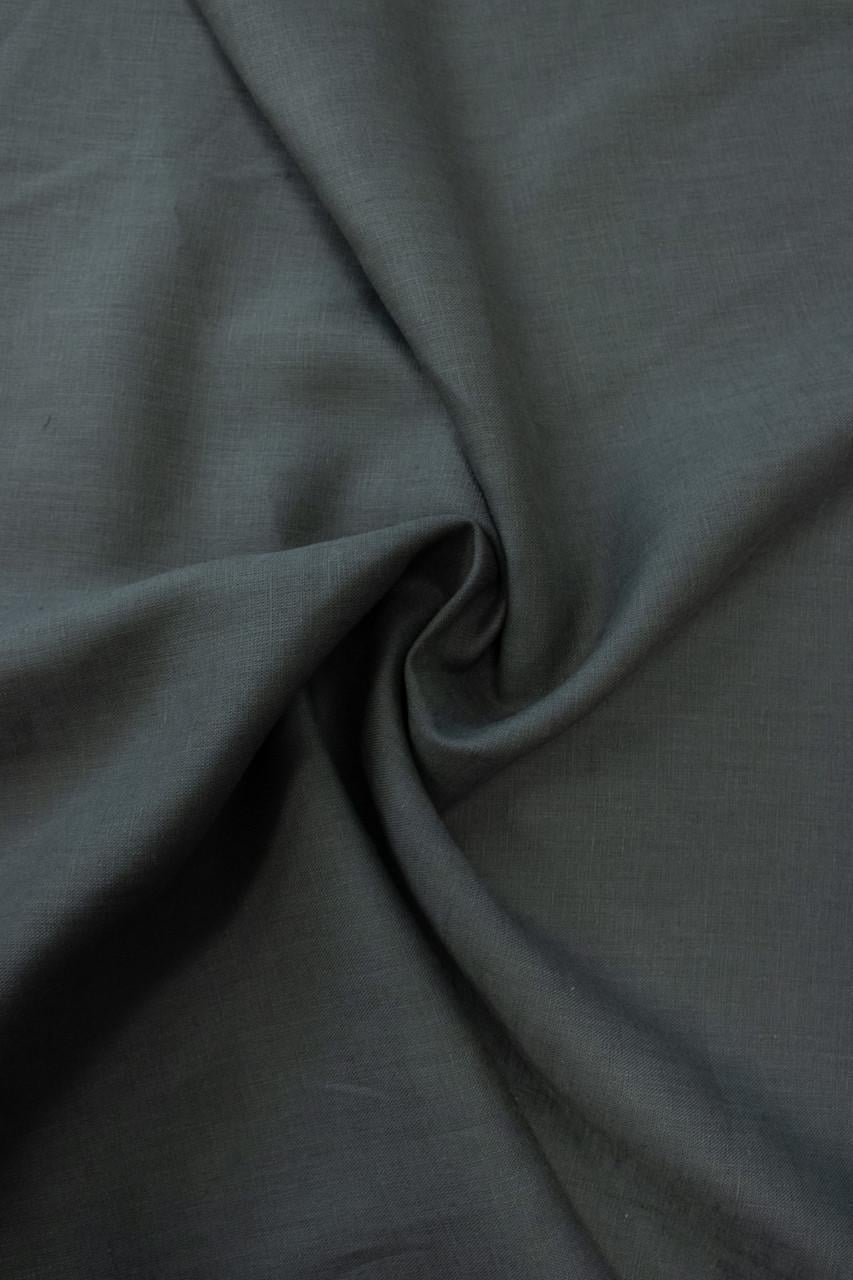 Ткань льняная костюмная 4с33 190 г/м2 цвет 744 Dark Shadow 19-3906 TCX 100% лен Серый (OBR491_744)