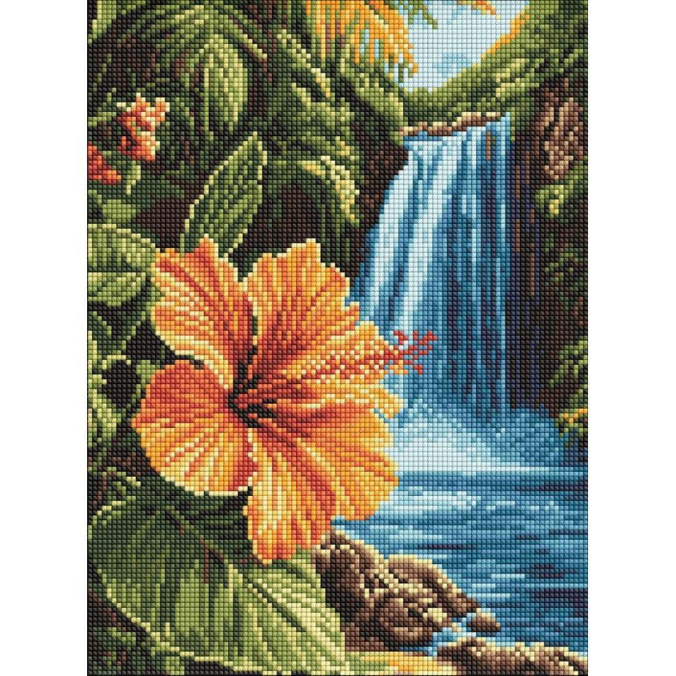 Алмазная мозаика Ideyka Тропический водопад 30x40 см (AMO8227)