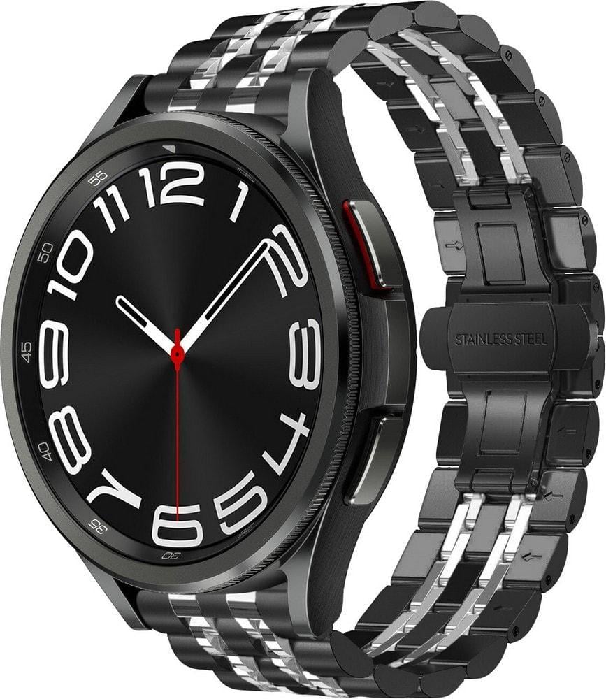 Браслет металлический Spinye Line для Galaxy Watch 6 Classic 43 мм Black Silver (37647-03)