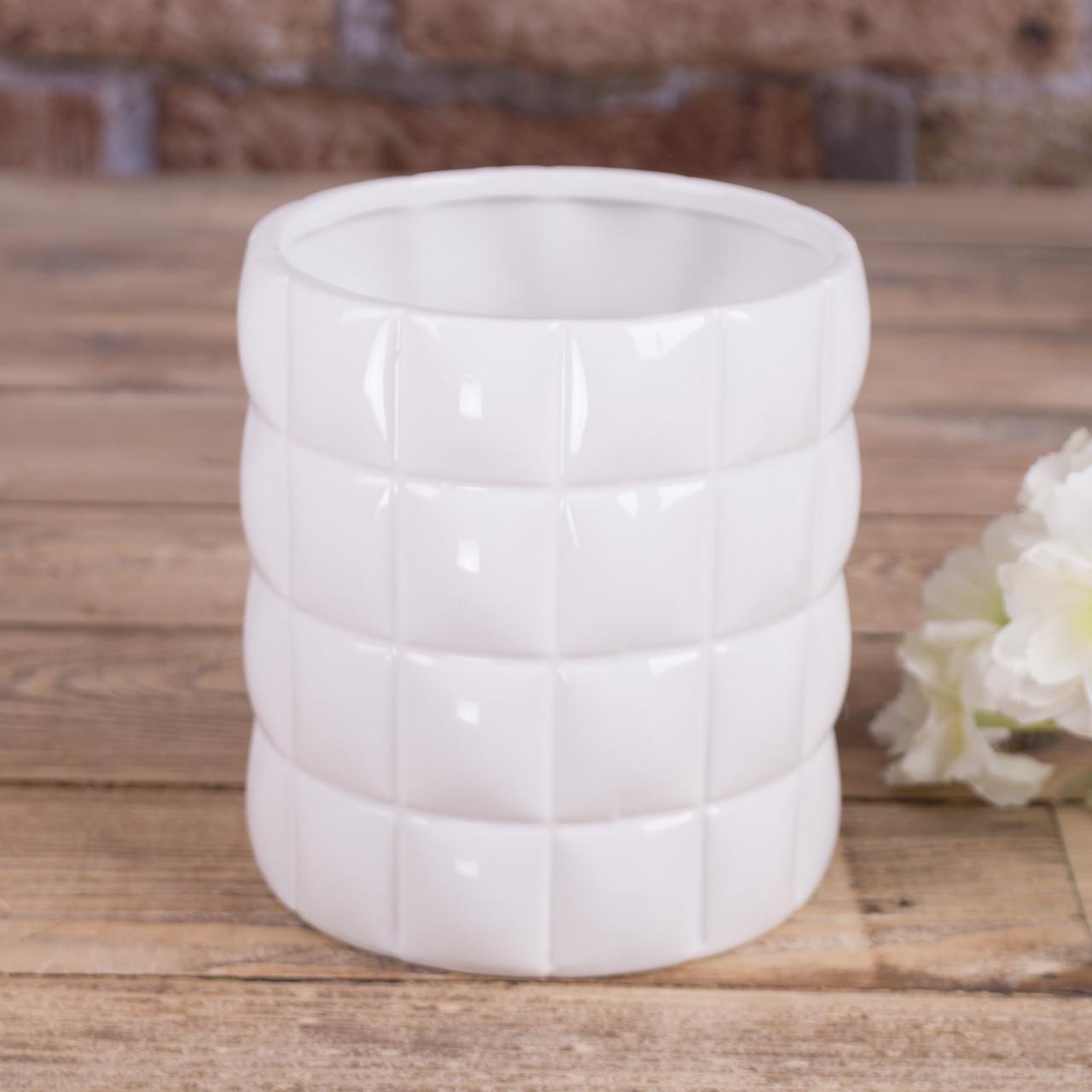 Кашпо Квадратики Белый (4515-3)