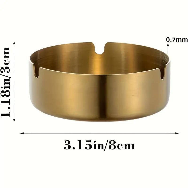 Попільниця настільна з нержавіючої сталі 8х3 см Золотистий (27086292) - фото 10 Попільниця настільна з нержавіючої сталі 8х3 см Золотистий (27086292) - фото 10