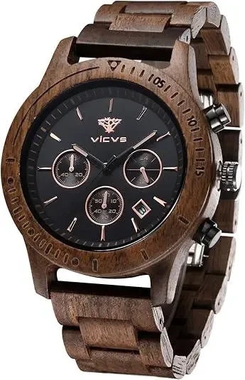Часы мужские наручные Vicvs WX-032 деревянные с кварцевым механизмом (2733890230)
