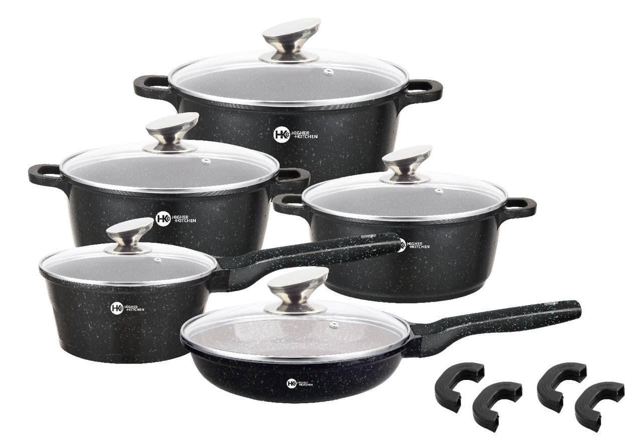 Набор кастрюль Higher Kitchen HK-305 с гранитным антипригарным покрытием 14 пр.