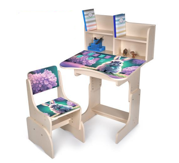 Парта со стулом Bambi детская деревянная Бежевый (N 2071-1-2) Парта со стулом Bambi детская деревянная Бежевый (N 2071-1-2)