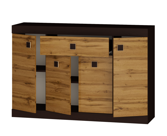 Комод Everest Соната 7 1400х376х931 мм Венге темний/Дуб крафт золотий (11241) - фото 6