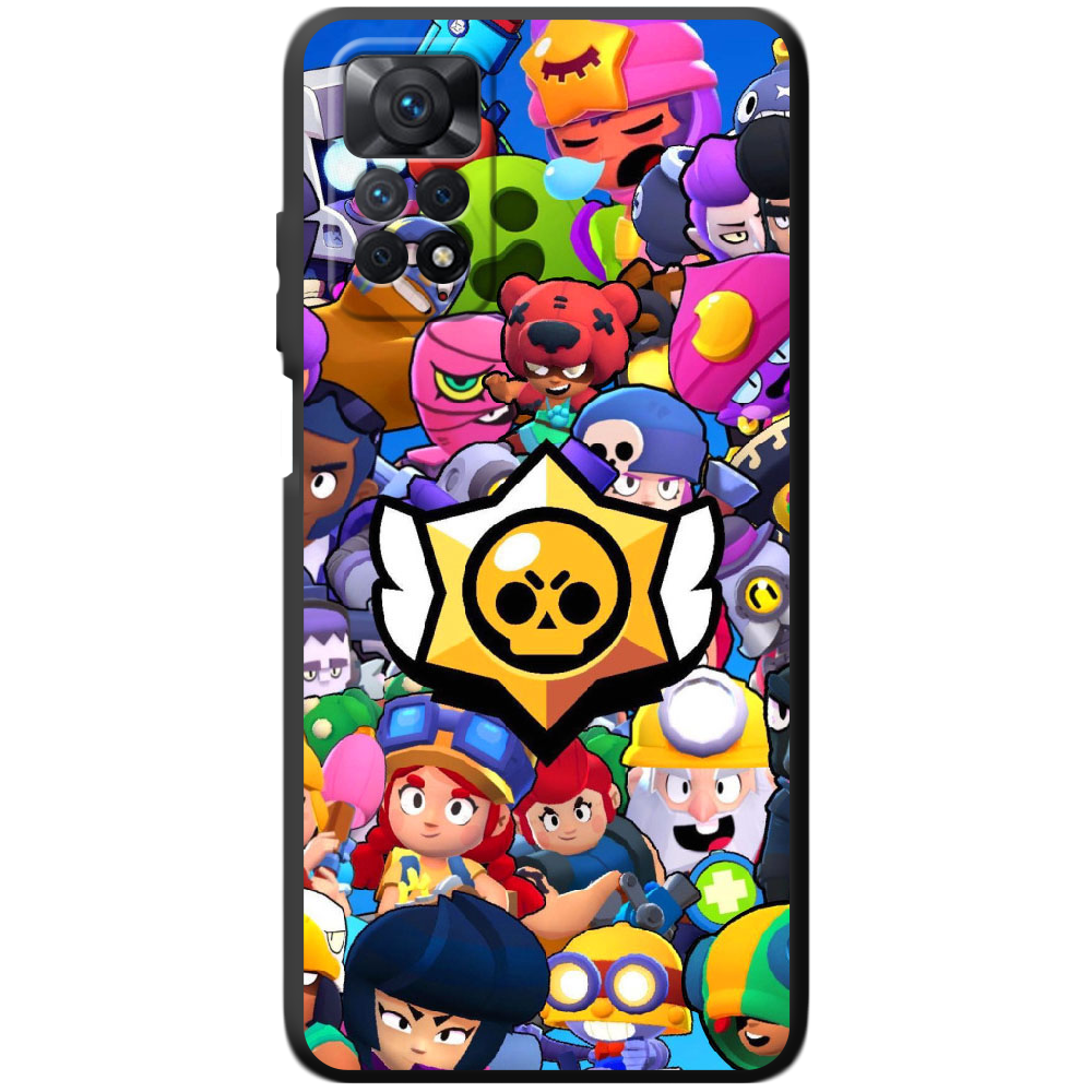 Чехол BoxFace Xiaomi Redmi Note 11 Pro Brawl Stars Черный силикон (44185-up2389-44083)