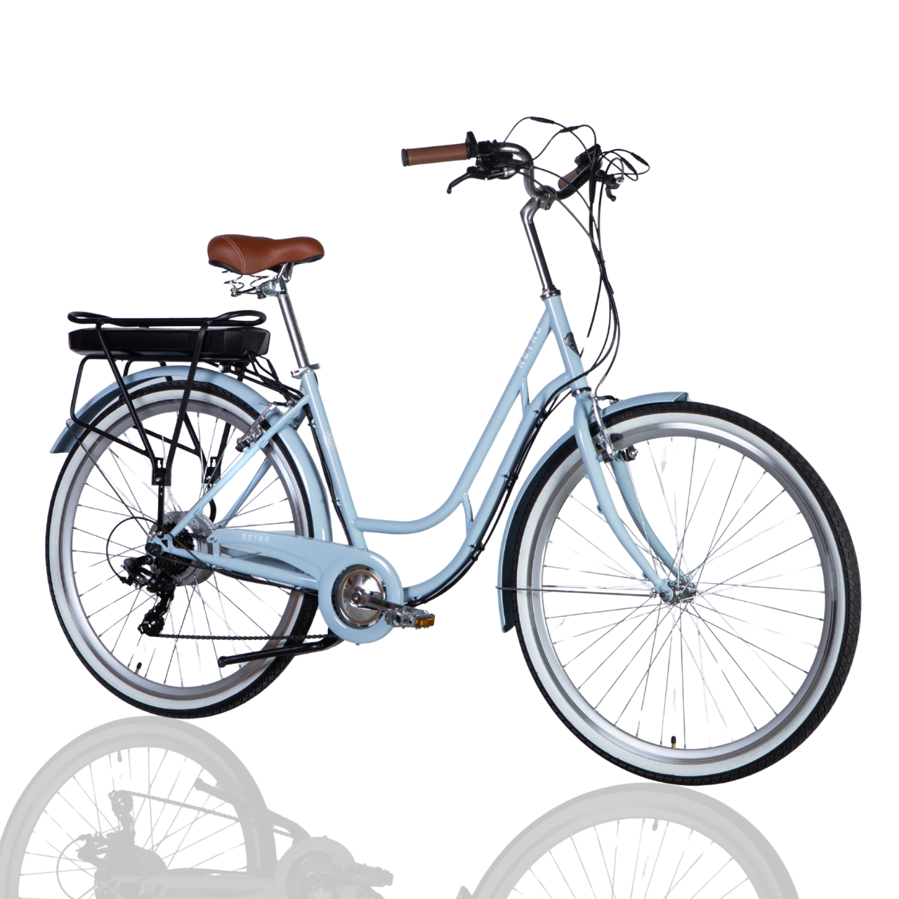 Велосипед з електроприводом ST Dorozhnik eRETRO Vbr FR 28" 19" 36B 12,5 Ахч 500 Вт Світло-блакитний