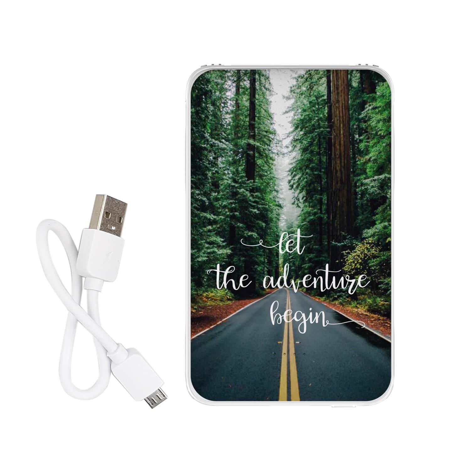 Повербанк с принтом "Let the adventure begin" 5000 mAh