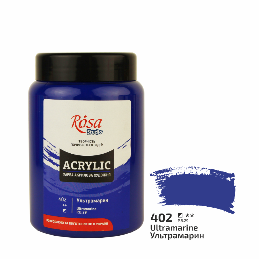 Акриловая краска ROSA Studio 322419402 6 шт. 400 мл Ультрамариновый/402 (4823086706989) - фото 1 Акриловая краска ROSA Studio 322419402 6 шт. 400 мл Ультрамариновый/402 (4823086706989) - фото 1