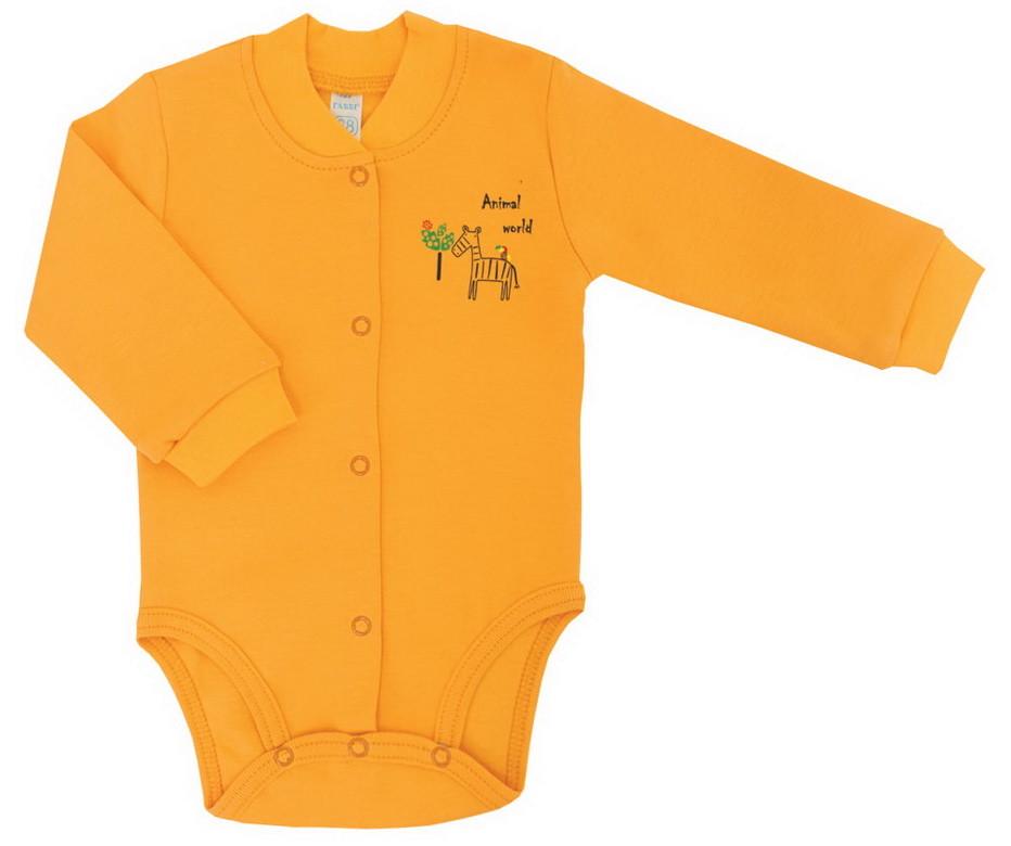 Боди детское хлопковое для мальчика на кнопках Gabbi BD-03-1-18 Зооленд 62 см Оранжевый (11461)
