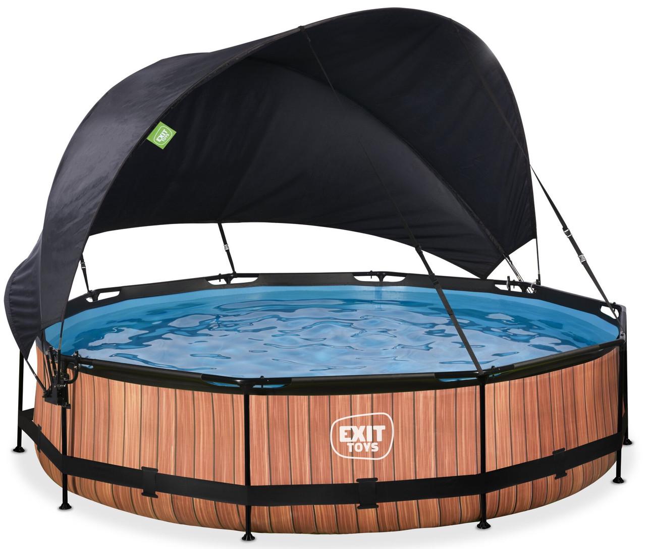 Бассейн каркасный Exit Toys с тентом 360х76 см Дерево (2431476588) - фото 2 Бассейн каркасный Exit Toys с тентом 360х76 см Дерево (2431476588) - фото 2