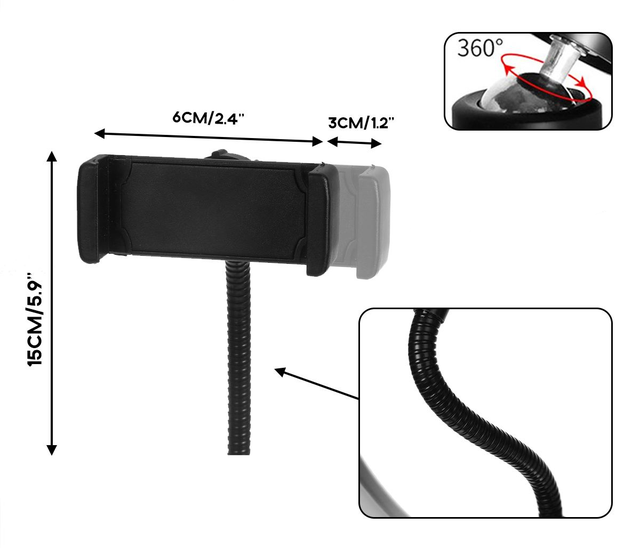 Селфі кільце Digital Lion LC-32 32 см з тримачем для телефону - фото 5 Селфі кільце Digital Lion LC-32 32 см з тримачем для телефону - фото 5