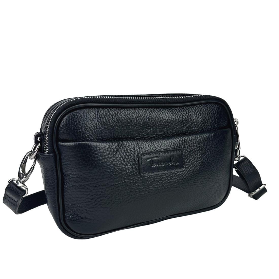 Женская сумка кросс-боди Royal Bag CH-026A-FL кожаная Черный (6882)