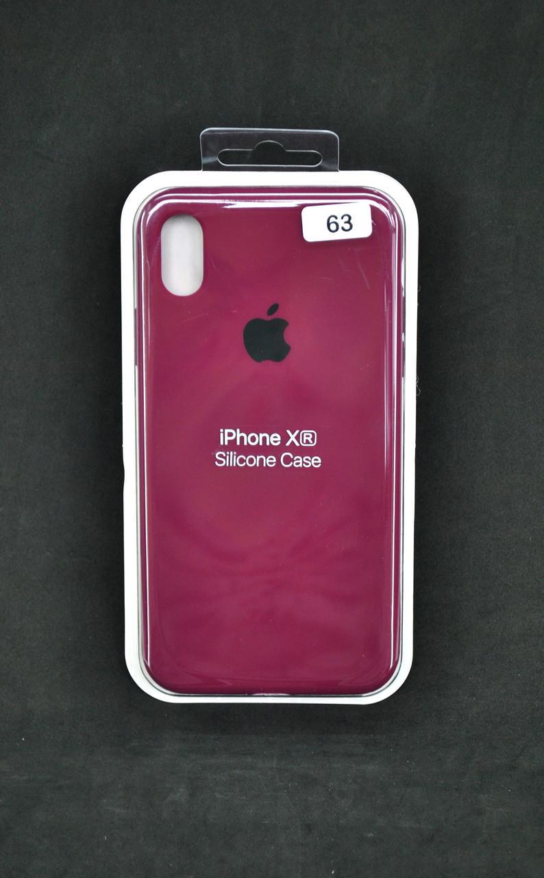 Чохол для телефону iPhone XR Silicone Case FULL №63 burgundy - фото 1