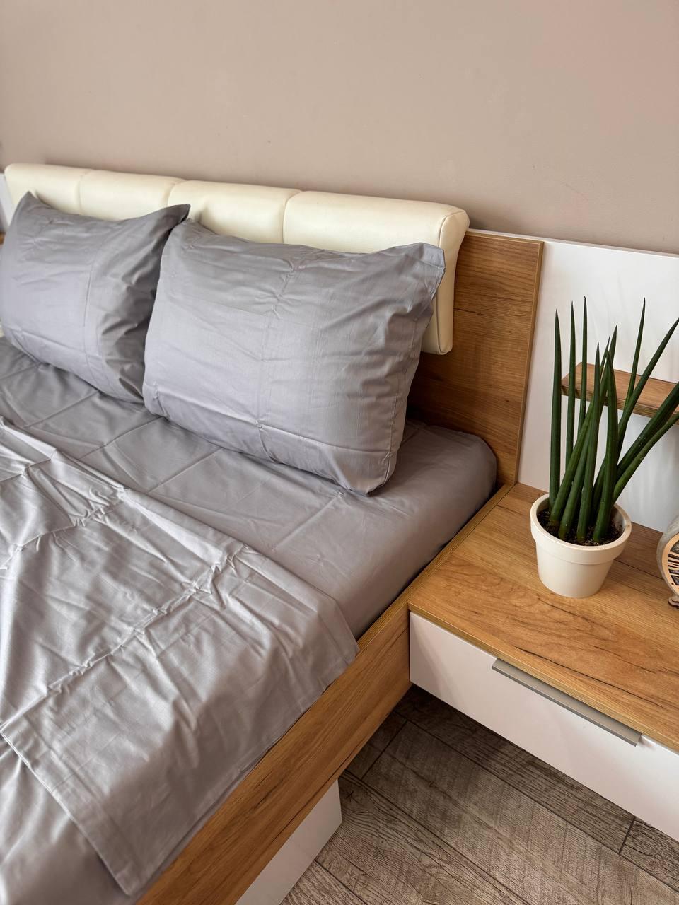 Постільна білизна сатин євро 200х220 см наволочки 70х70 см 2 шт. Сірий (Д-Al-satin-006-03) - фото 8 Постільна білизна сатин євро 200х220 см наволочки 70х70 см 2 шт. Сірий (Д-Al-satin-006-03) - фото 8