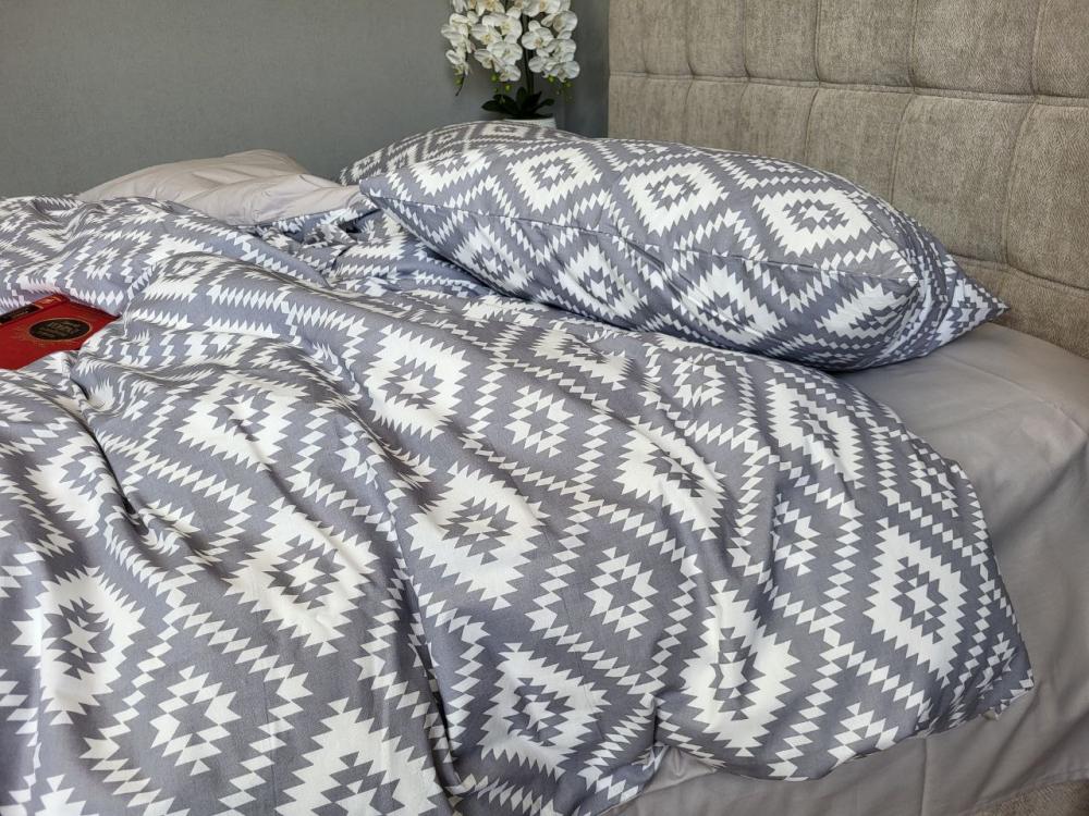 Комплект постельного белья Орнамент cotton двуспальный Серый