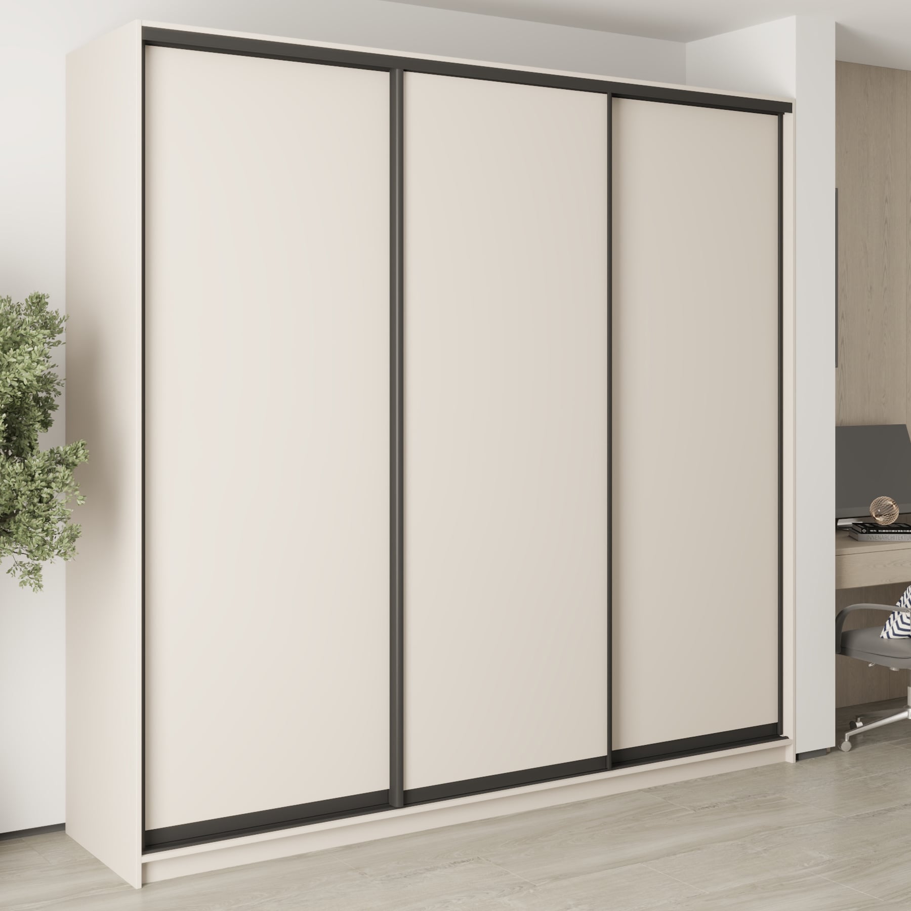 Шкаф-купе трехдверный Mebel Star Комбо BG MBS-9485 250х60х240 см Кашемир (1009474)