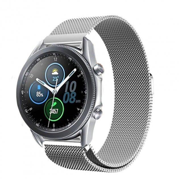 Металевий ремінець Watchbands Milanese Loop для Samsung Galaxy Watch 3 45 мм Silver (WB004METALGREY345) - фото 2