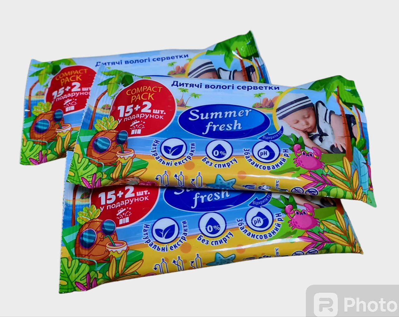 Серветки вологі для дітей Summer Fresh Ромашка без спирту 15 шт. (000005764) - фото 4