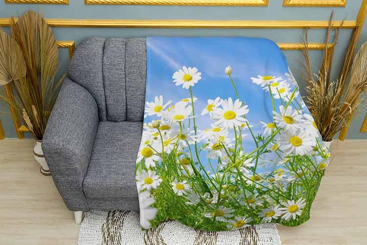 Плед Field of daisies плюш двухслойный 135х150 см (113502-2)