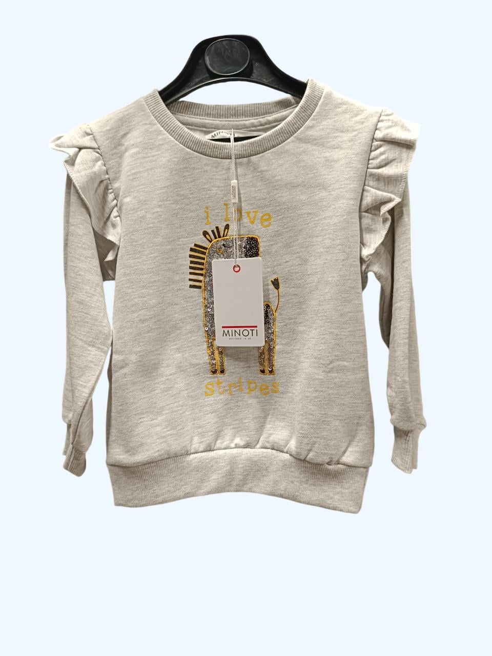 Світшот дитячий утеплений для дівчинки Minoti 92 см Сірий (0083)