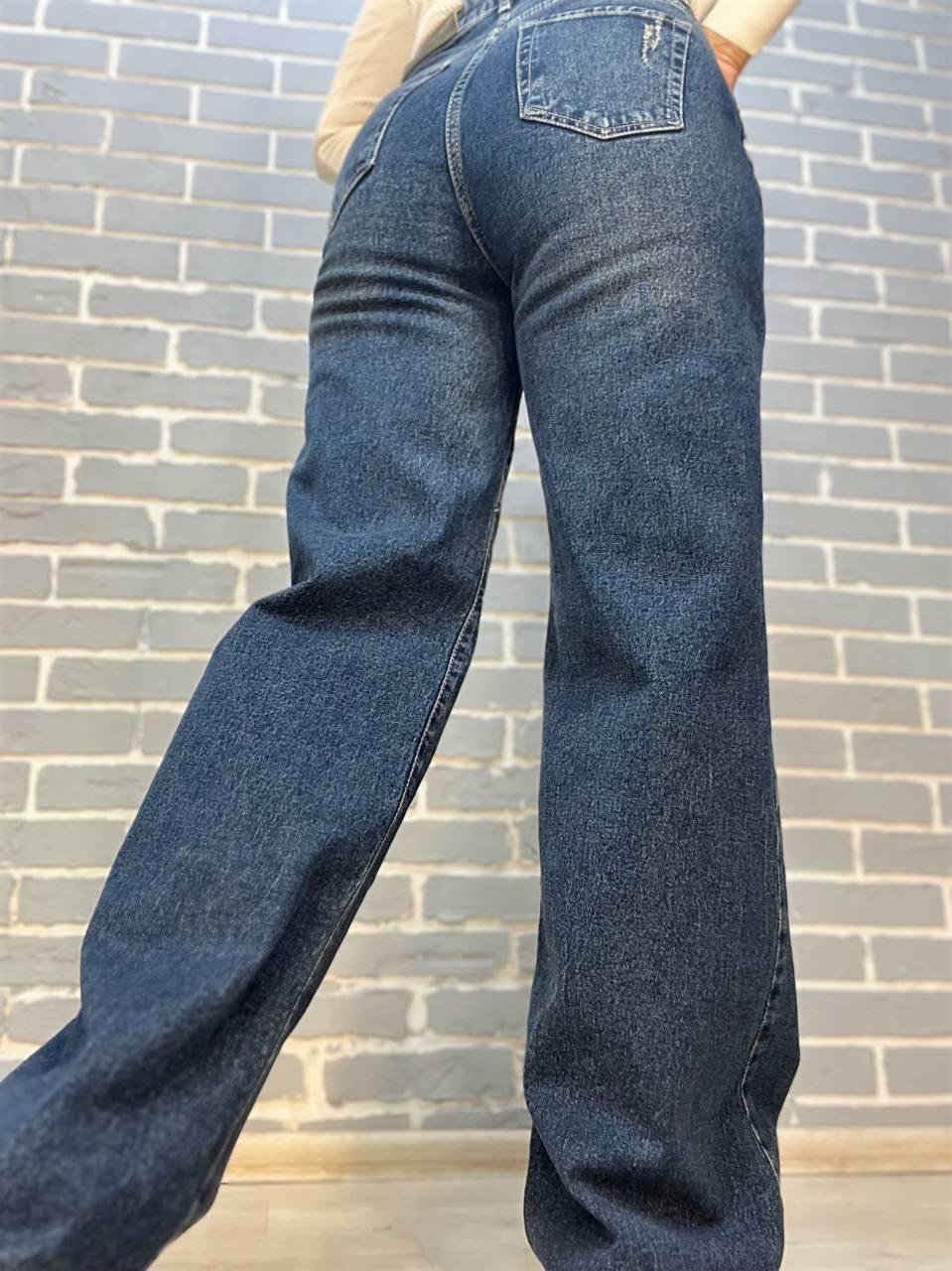 Джинсы женские Twin 1341 палаццо ровные от бедра стрейч отрезной низ р. 38 Синий (2665) - фото 5 Джинсы женские Twin 1341 палаццо ровные от бедра стрейч отрезной низ р. 38 Синий (2665) - фото 5