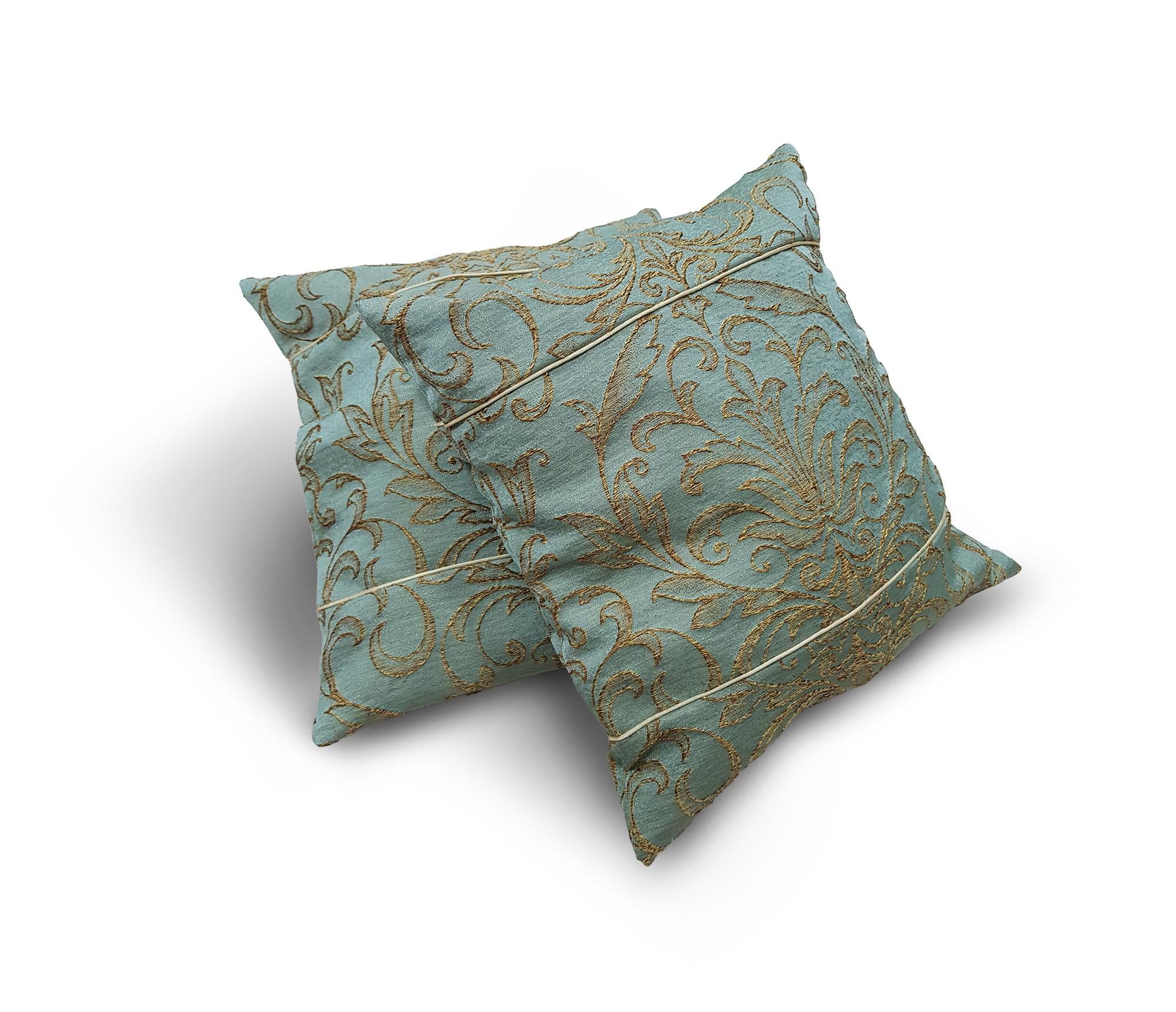 Комплект декоративных подушек Firanka Damask 32х32 см 2 шт. Бирюзовый (п_0232)