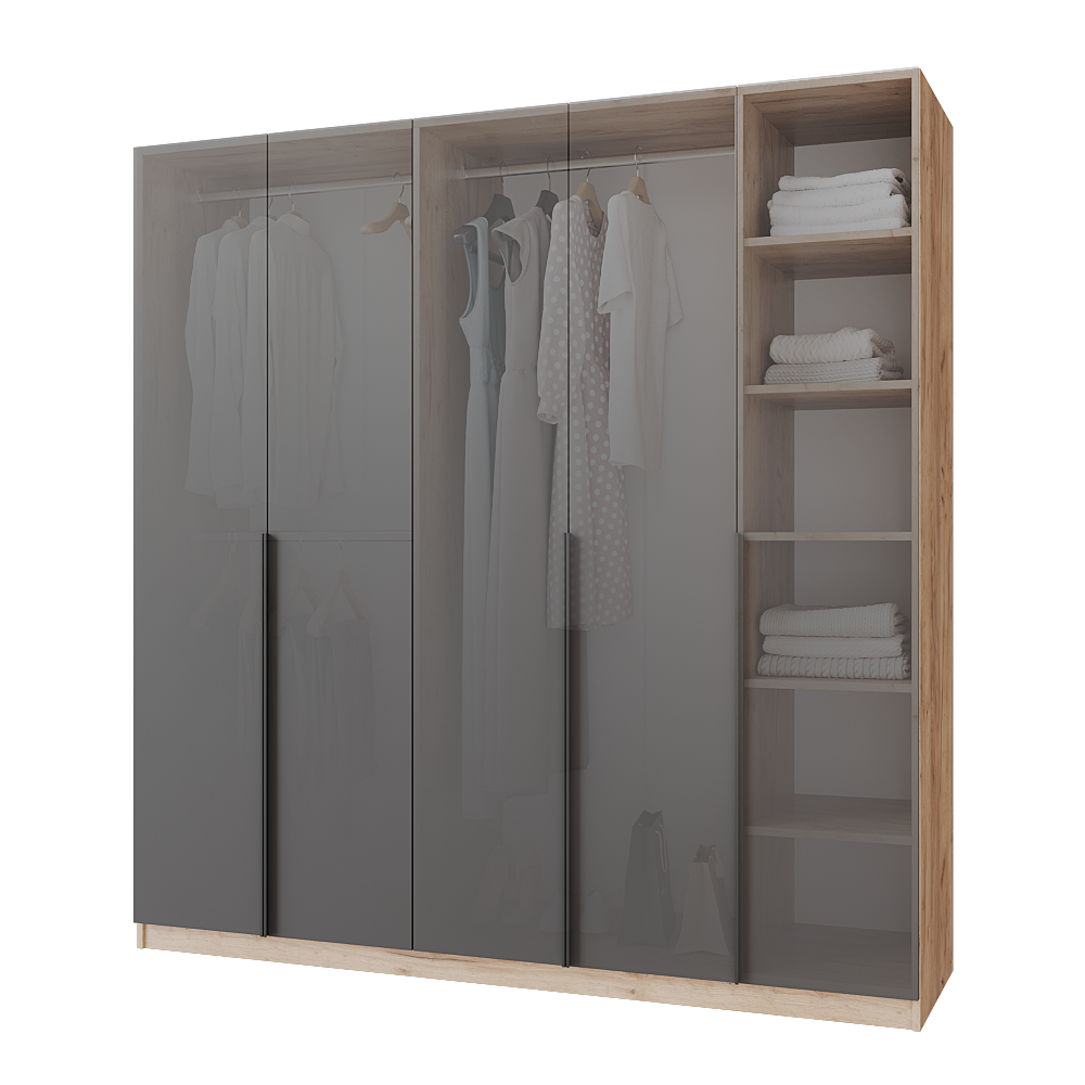 Шафа розпашна Меблітренд Чиназес Чи-2000 2000х500х2050 мм Дуб крафт золотий/Графітовий (26857675) - фото 3 Шафа розпашна Меблітренд Чиназес Чи-2000 2000х500х2050 мм Дуб крафт золотий/Графітовий (26857675) - фото 3