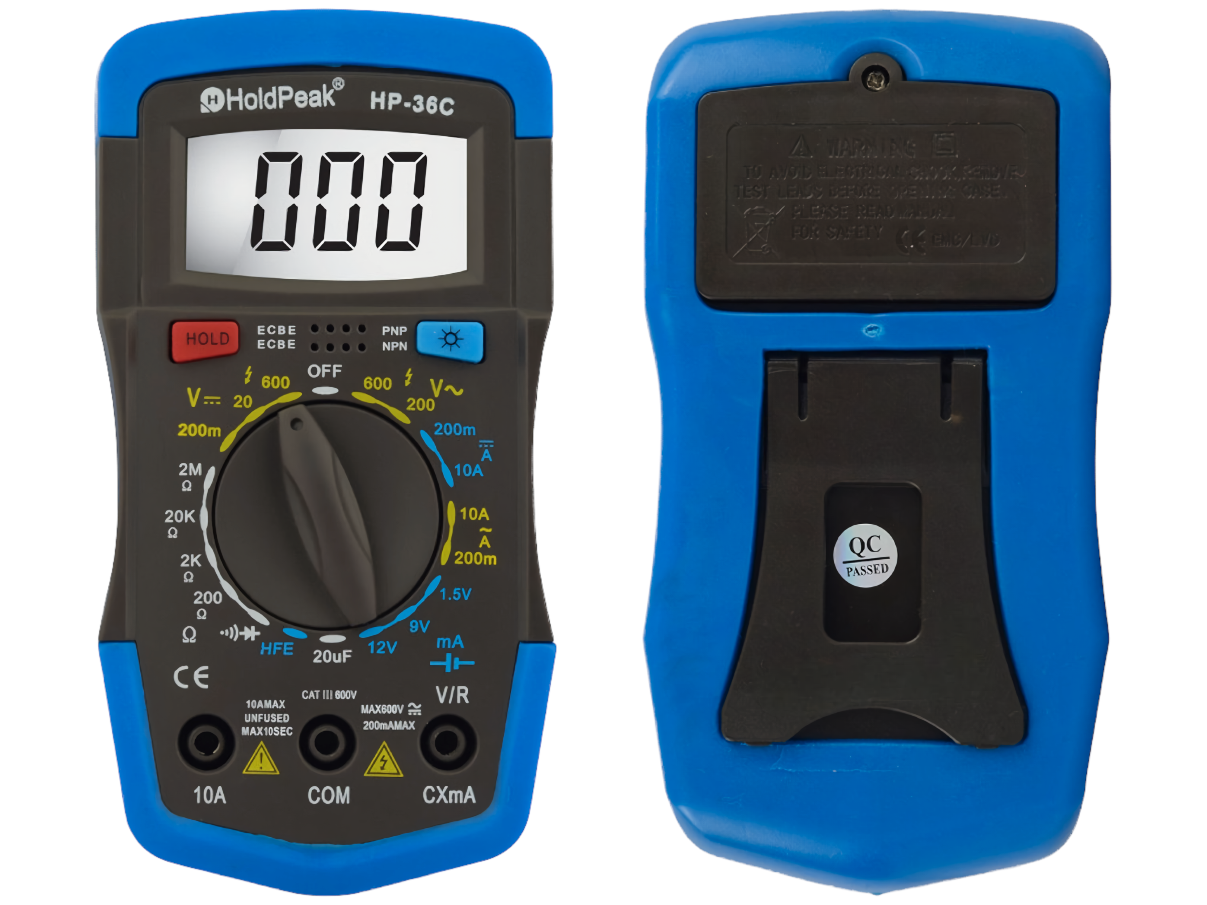 Мультиметр цифровий HoldPeak HP-36C 2000 відліків 600В 10А AC/DC 2МОм 20 мкФ - фото 3