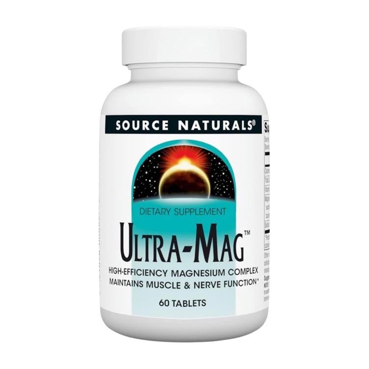 Комплекс магния цитрат глицинат малат с витамином B6 Source Naturals Ultra-Mag 60 табл.