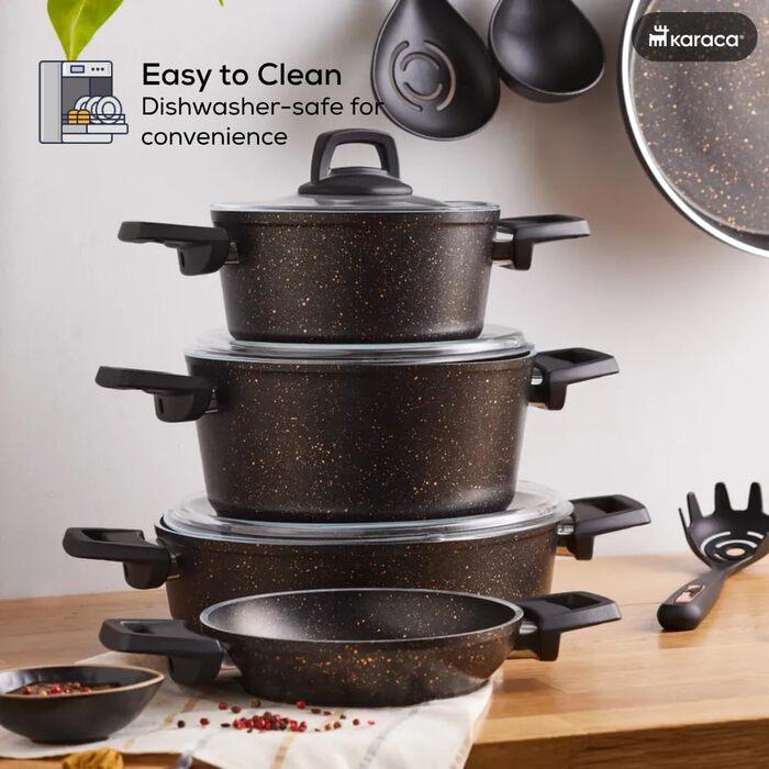 Набор посуды Karaca Biogranite BlackGold из 13 предметов (TJV1NXRB0B) - фото 4 Набор посуды Karaca Biogranite BlackGold из 13 предметов (TJV1NXRB0B) - фото 4