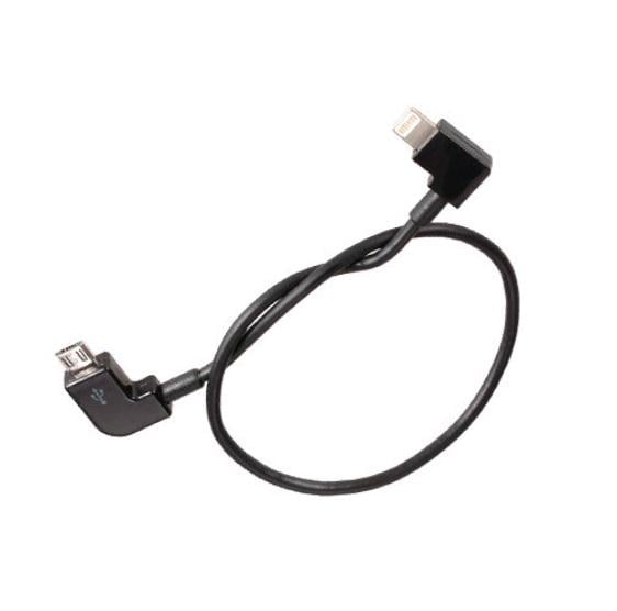 Кабель OTG MicroUSB to Lightning для пульта DJI Spark Mavic Pro/Air 28 см Black (424509)