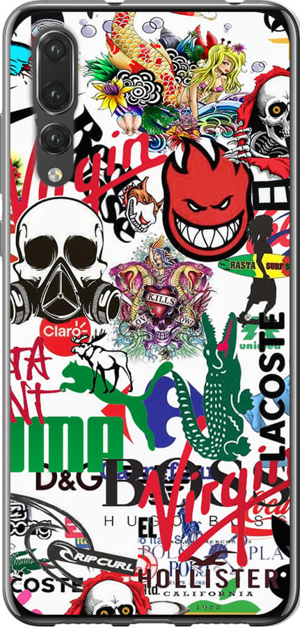 Чехол на Huawei P20 Pro Many different logos (4022u-1470-42517)
